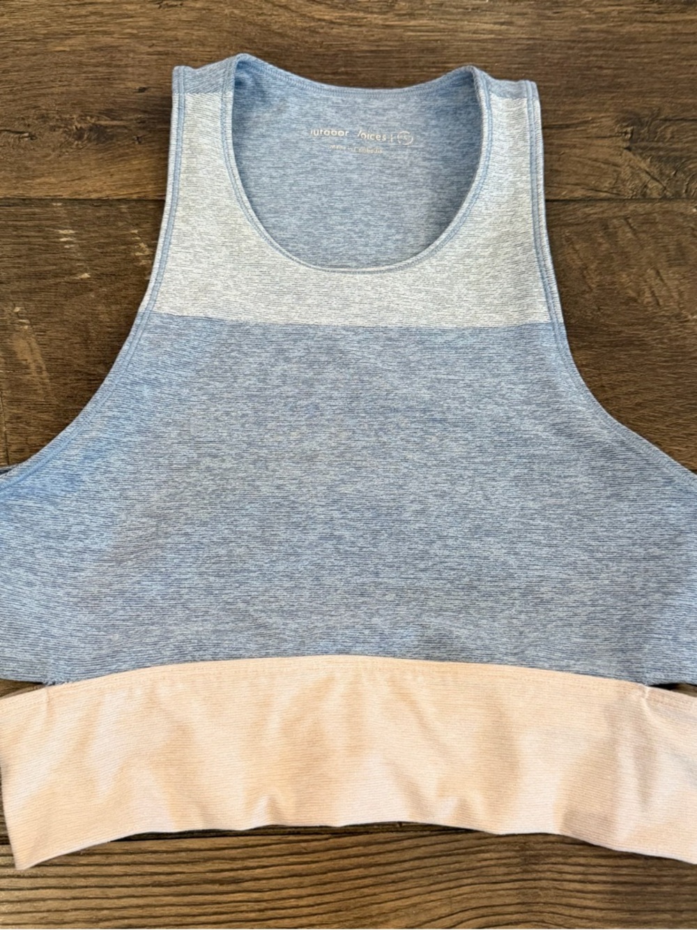 Outdoor Voices Tri-Tone Slashback Crop Sports Bra Women’s Size S